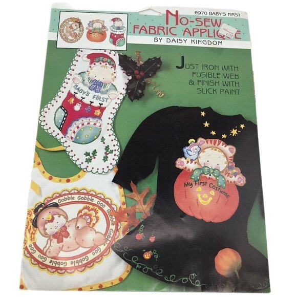 Daisy Kingdom Iron On Fabric Applique 6970 Baby's First Christmas Halloween - Picture 1 of 6